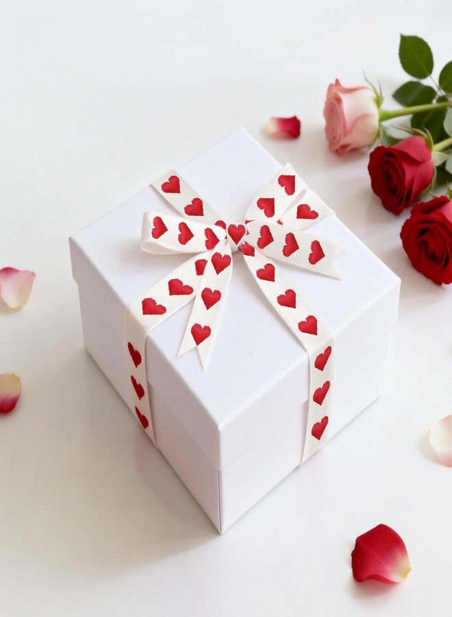 KINGLAKE Valentine Red Heart Cotton Ribbon - 5/8 Inch x 10 Yds Stitched Embroidered Hearts Ribbon for Valentine's Day Gift Wrapping Ribbons for Crafts Bouquet Birthday Wedding Party Decorations - Image 4